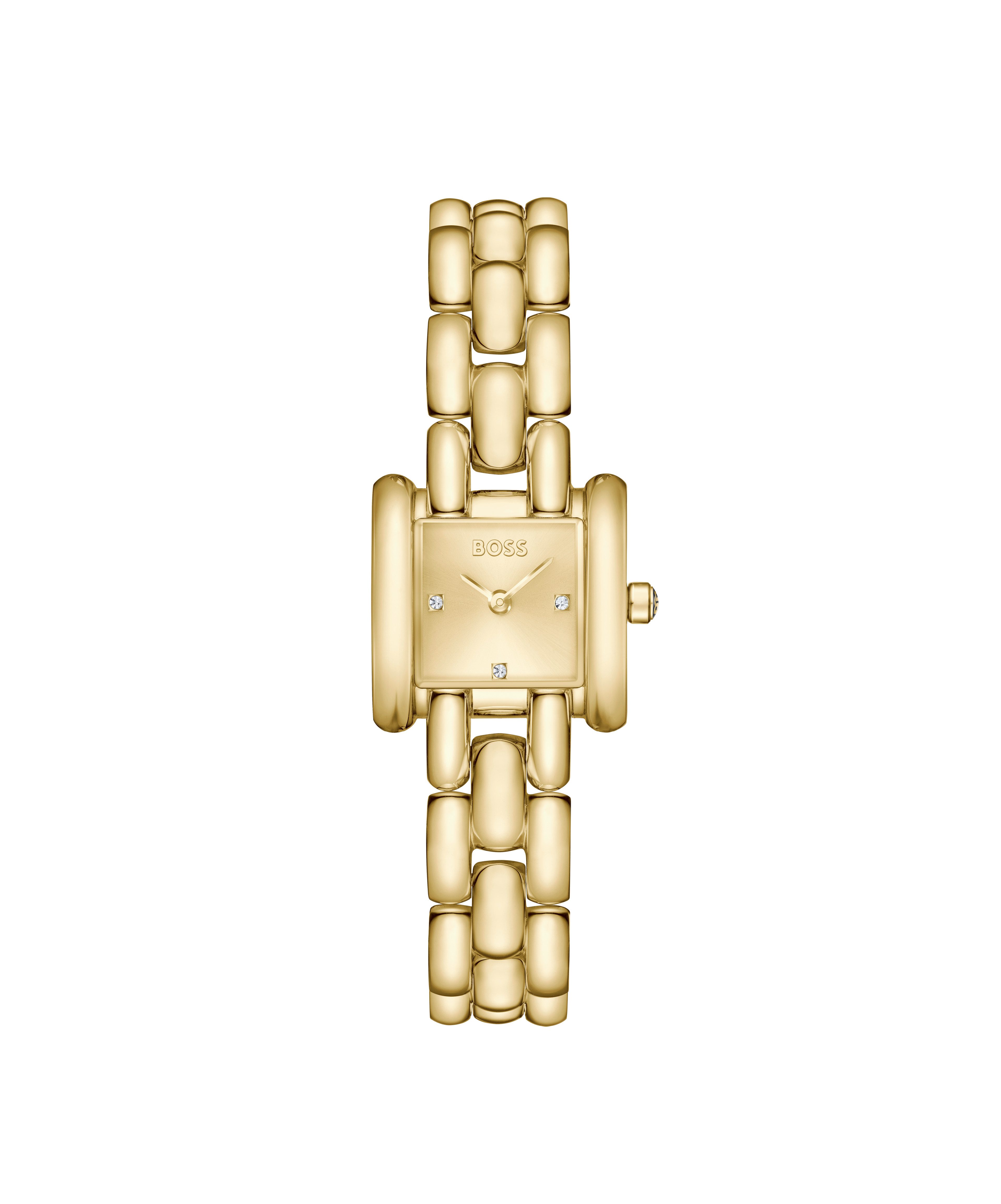 BOSS Quarzuhr VIOLET 1502874, Armbanduhr, Damenuhr, Edelstahlarmband, analog, Glaskristalle