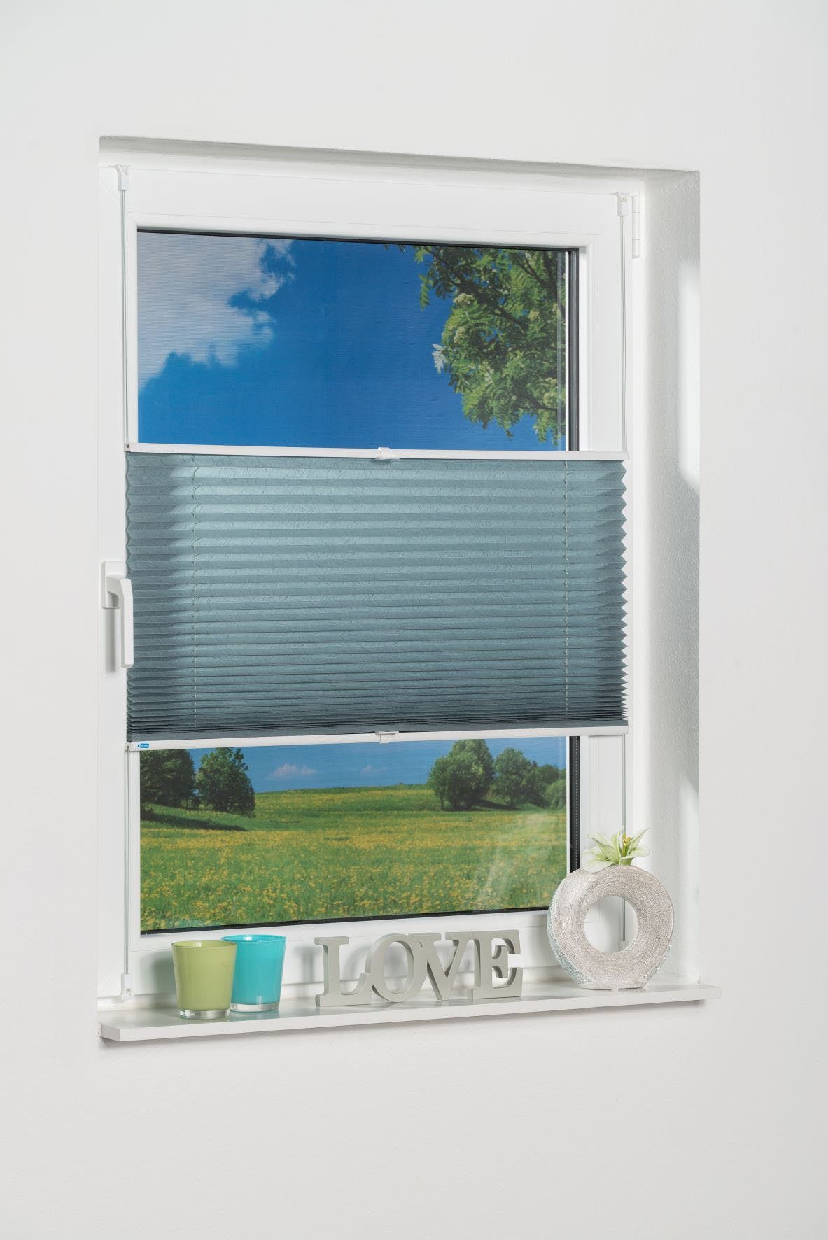 K-HOME Plissee Klemmfix Pisa, Lichtschutz, ohne Bohren, verspannt, Klemmfix, Crushed-Optik