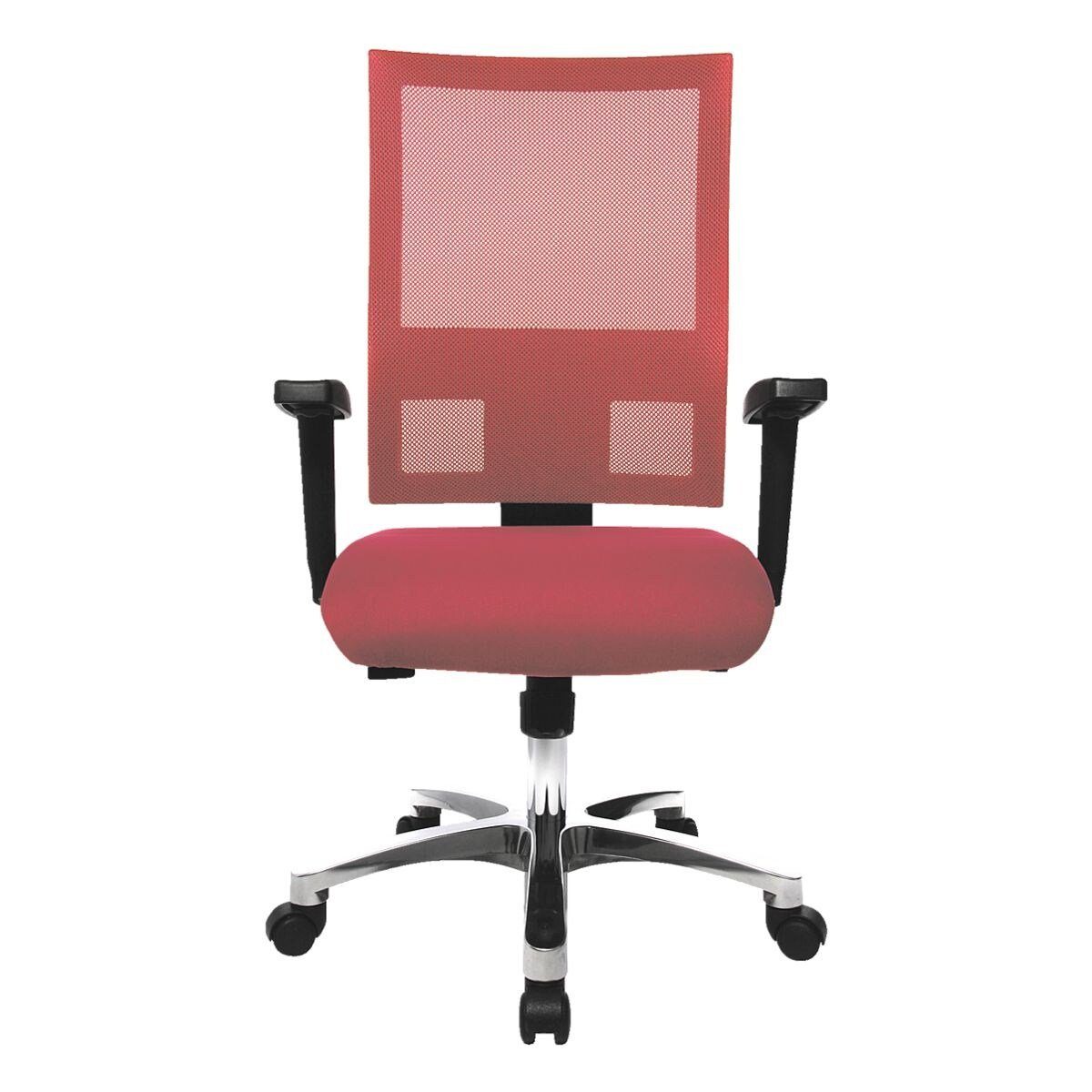 Armlehnen) Schreibtischstuhl und Netzrückenlehne, (ohne SY, Pro TOPSTAR rot Net mit Flachsitz