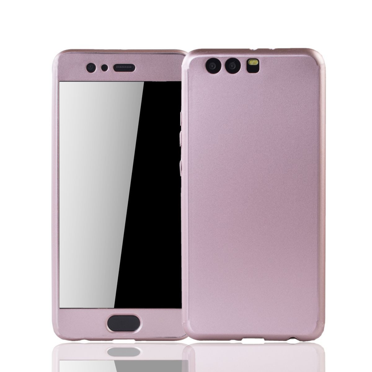 König Design Handyhülle Huawei P10 Plus, Huawei P10 Plus Handyhülle 360 Grad Schutz Full Cover Rosa