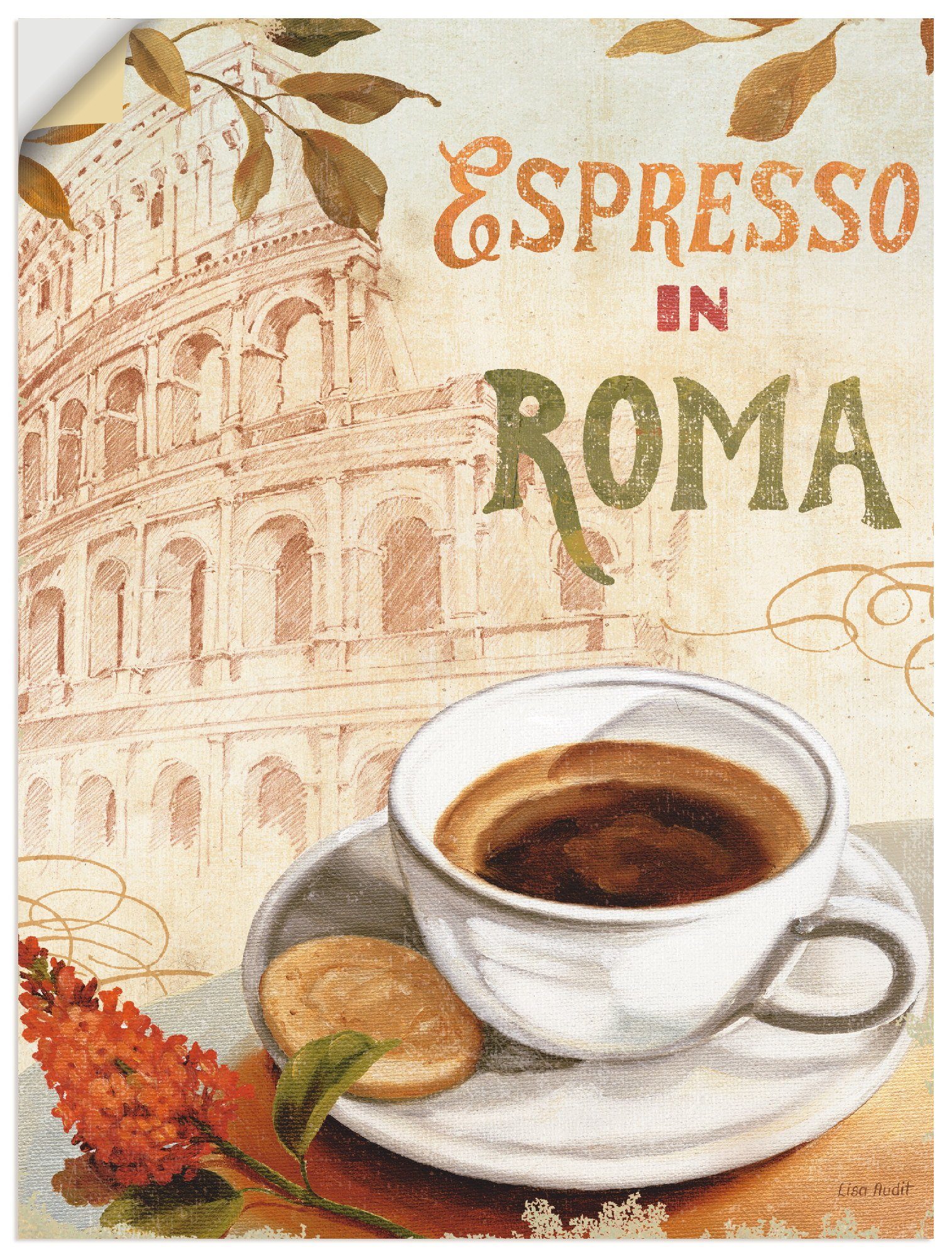 Artland Wandbild Kaffee in Europa III, Getränke (1 St), als Leinwandbild, Wandaufkleber oder Poster in versch. Größen