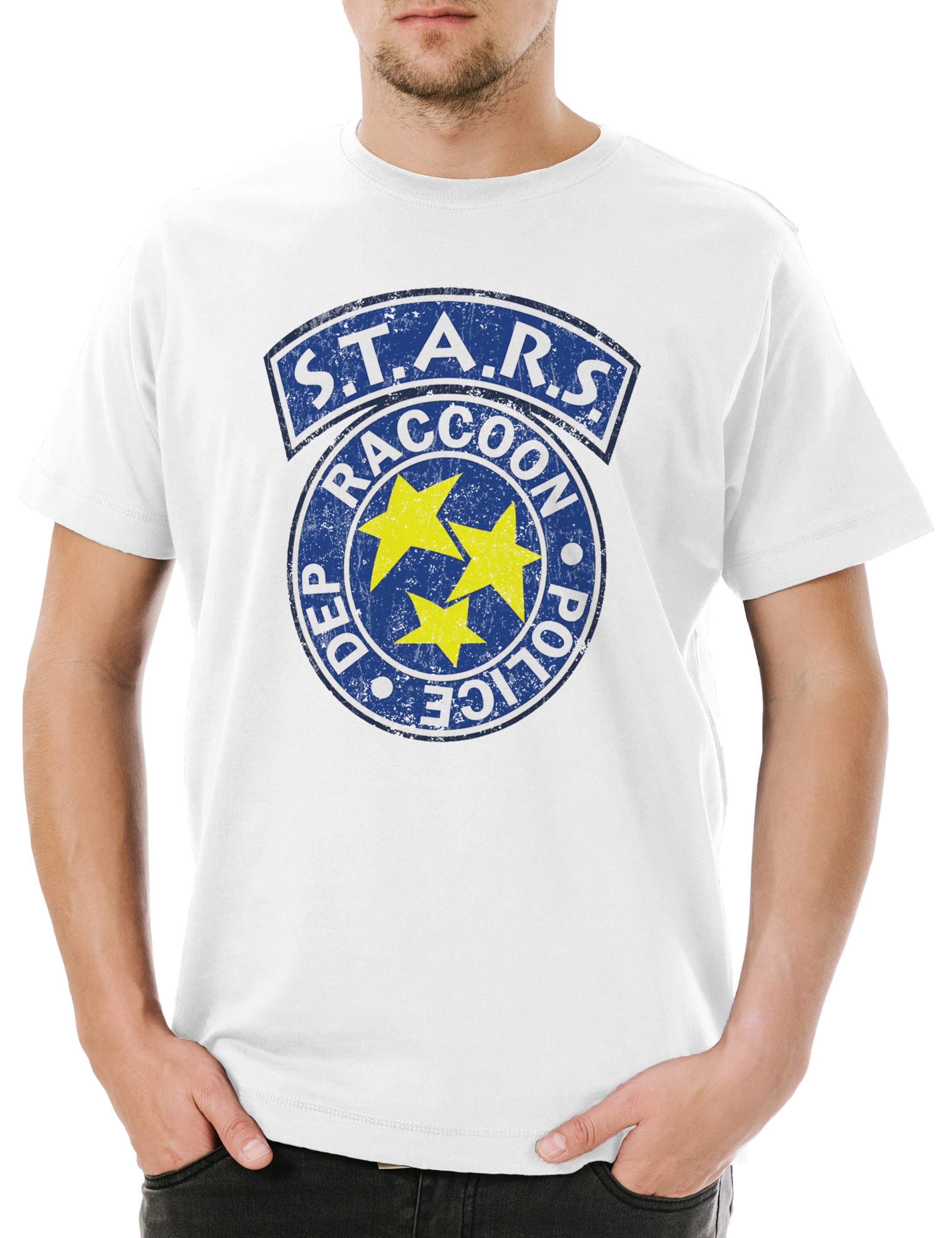 Print-Shirt Vintage S.T.A.R.S. Logo Herren T-Shirt Resident Raccoon City Evil