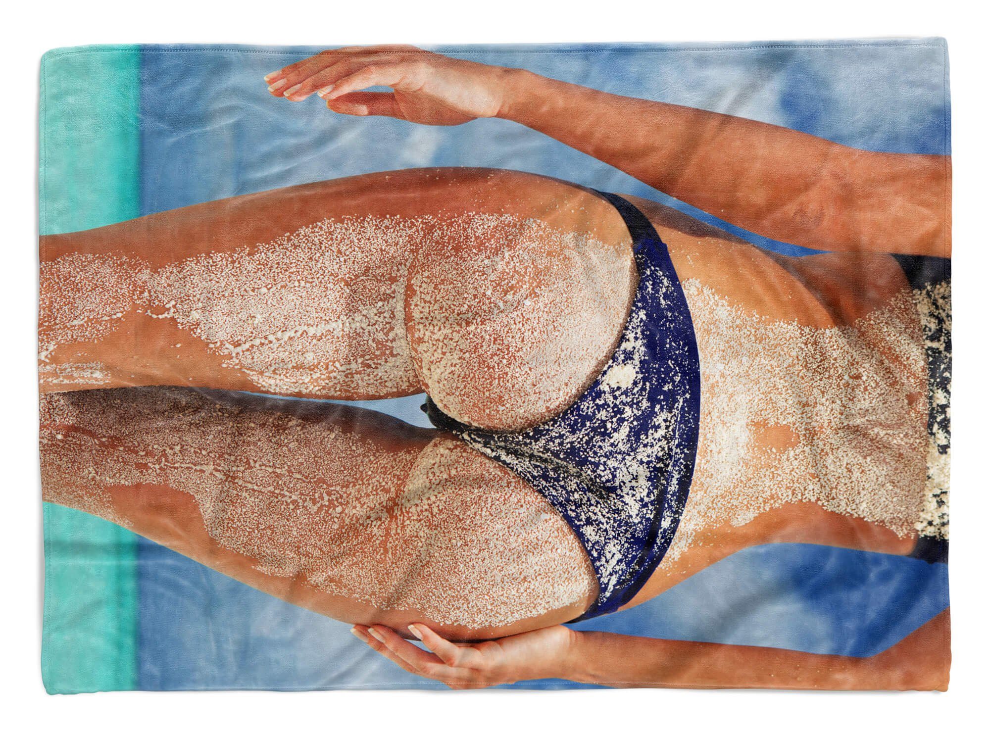 Sinus Art Handtücher Handtuch Strandhandtuch Saunatuch Kuscheldecke mit Fotomotiv Strand Sexy Bikini, Baumwolle-Polyester-Mix (1-St), Handtuch