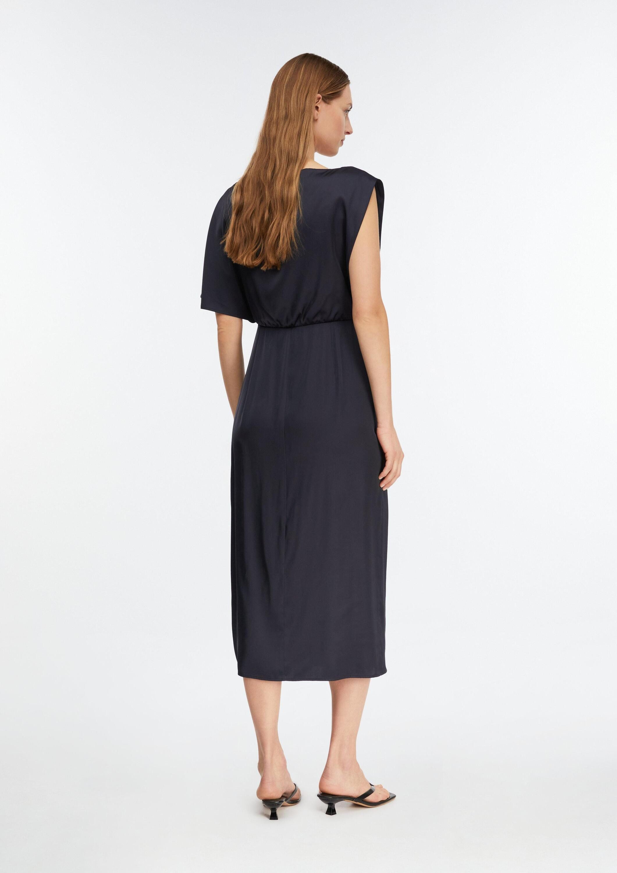 comma Midikleid Kleid Asymmetrisches Satinkleid mit Drapierung
