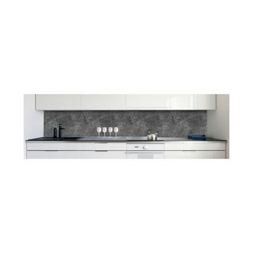 DRUCK-EXPERT Küchenrückwand Küchenrückwand Steinwand Hellgrau Hart-PVC 0,4 mm selbstklebend