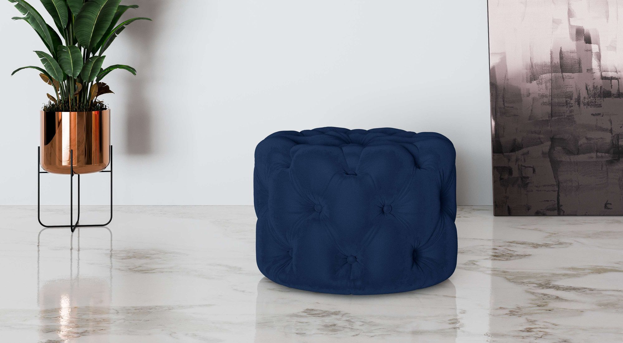 Places of Style Табуретки FOLLINA, Диван mit klassischer Chesterfield-Knopfheftung