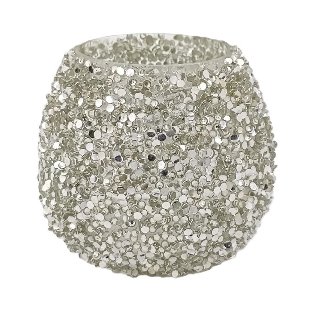 Cor Mulder Teelichthalter Cor Mulder Glas Teelicht "Diamond", 9cm, silber, 63175