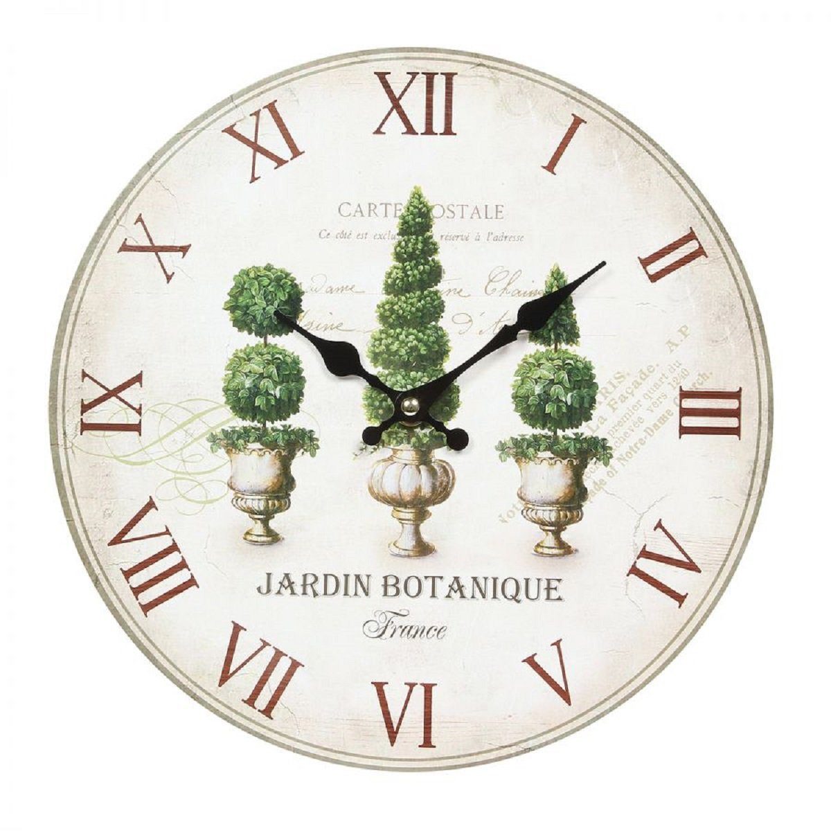 Linoows Uhr Wanduhr, botanische Nostalgie Gartenuhr günstig online kaufen