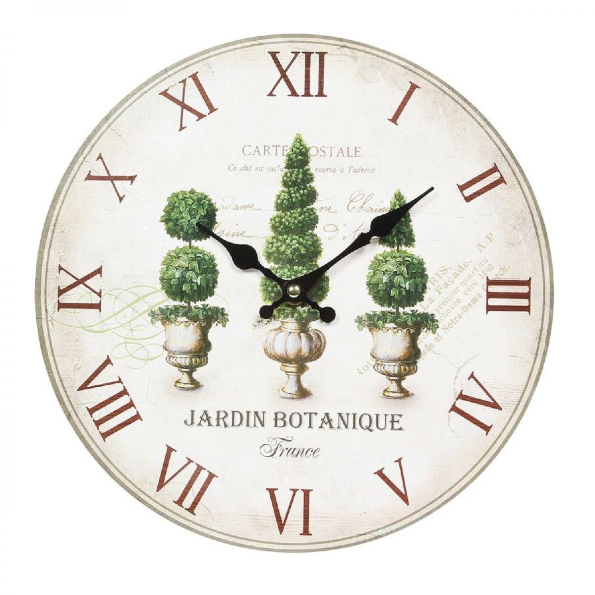 Nostalgie Wanduhr, Uhr 28 Linoows botanische Gartenuhr cm