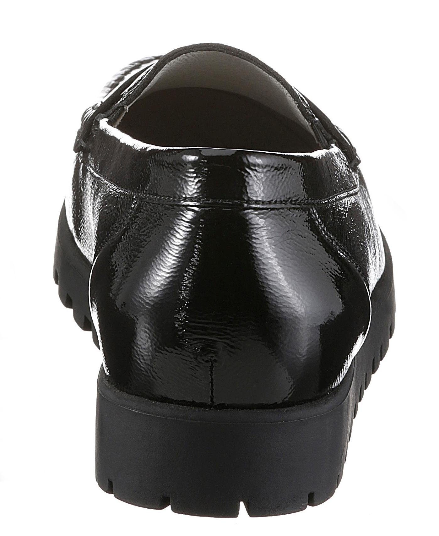 Waldläufer HEGLI Mokassin Slipper, Bequemschuh aus Lackleder, in komfortabler Schuhweite H