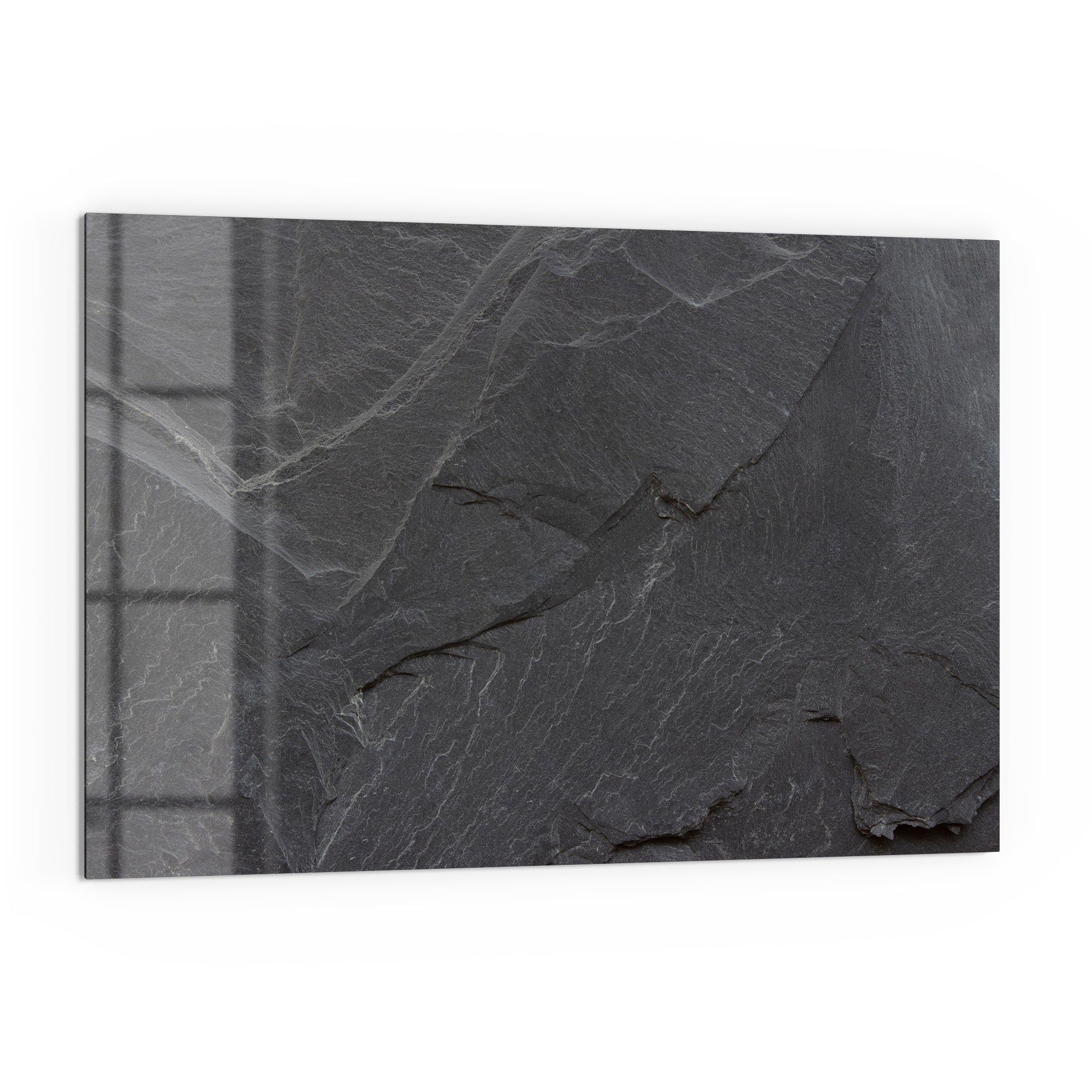 DEQORI Küchenrückwand 'Schiefersteinoptik', Glas Spritzschutz Badrückwand H günstig online kaufen