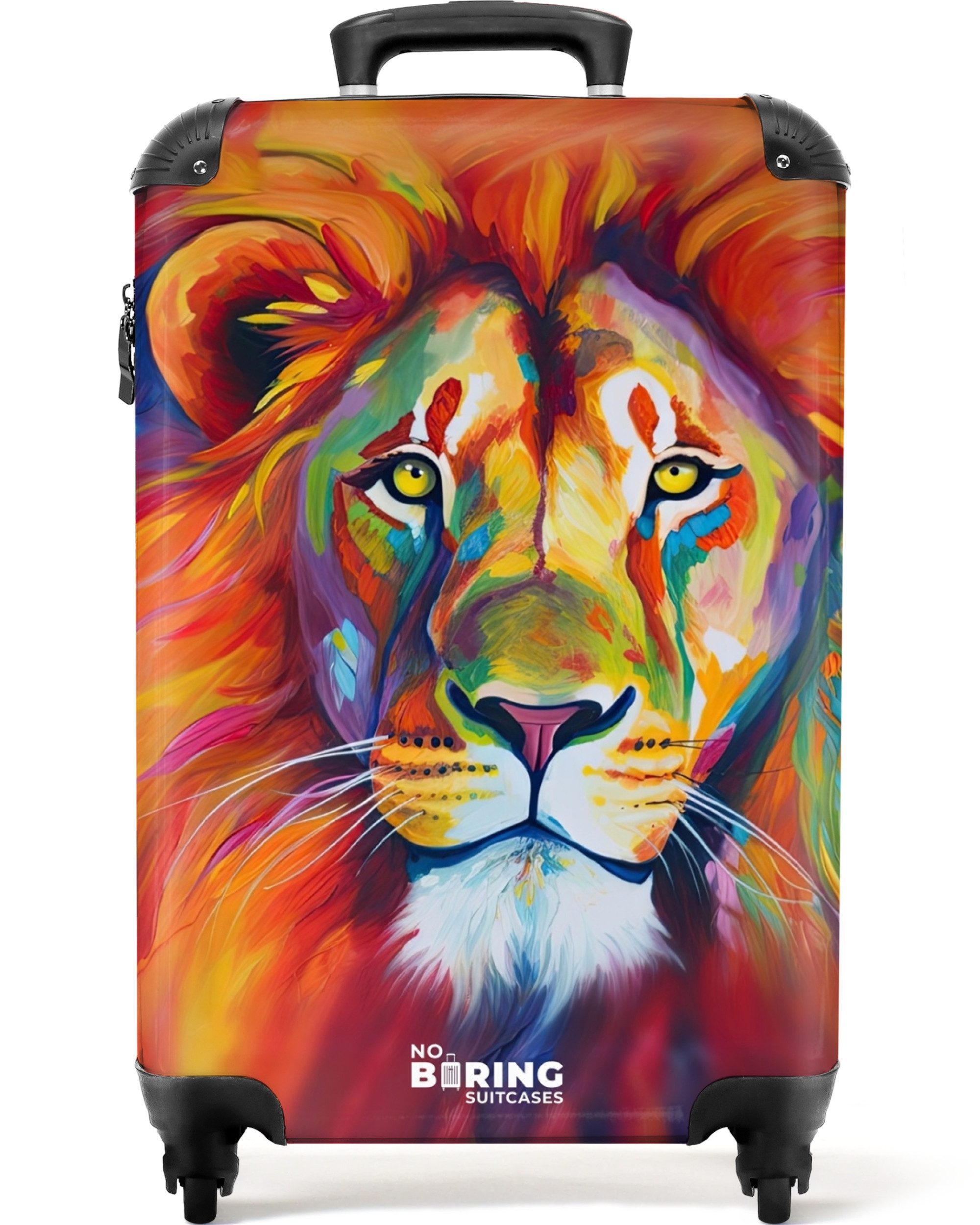 NoBoringSuitcases.com© Hartschalen-Trolley Bunter Löwe in Ölfarbe 55x35x20c günstig online kaufen