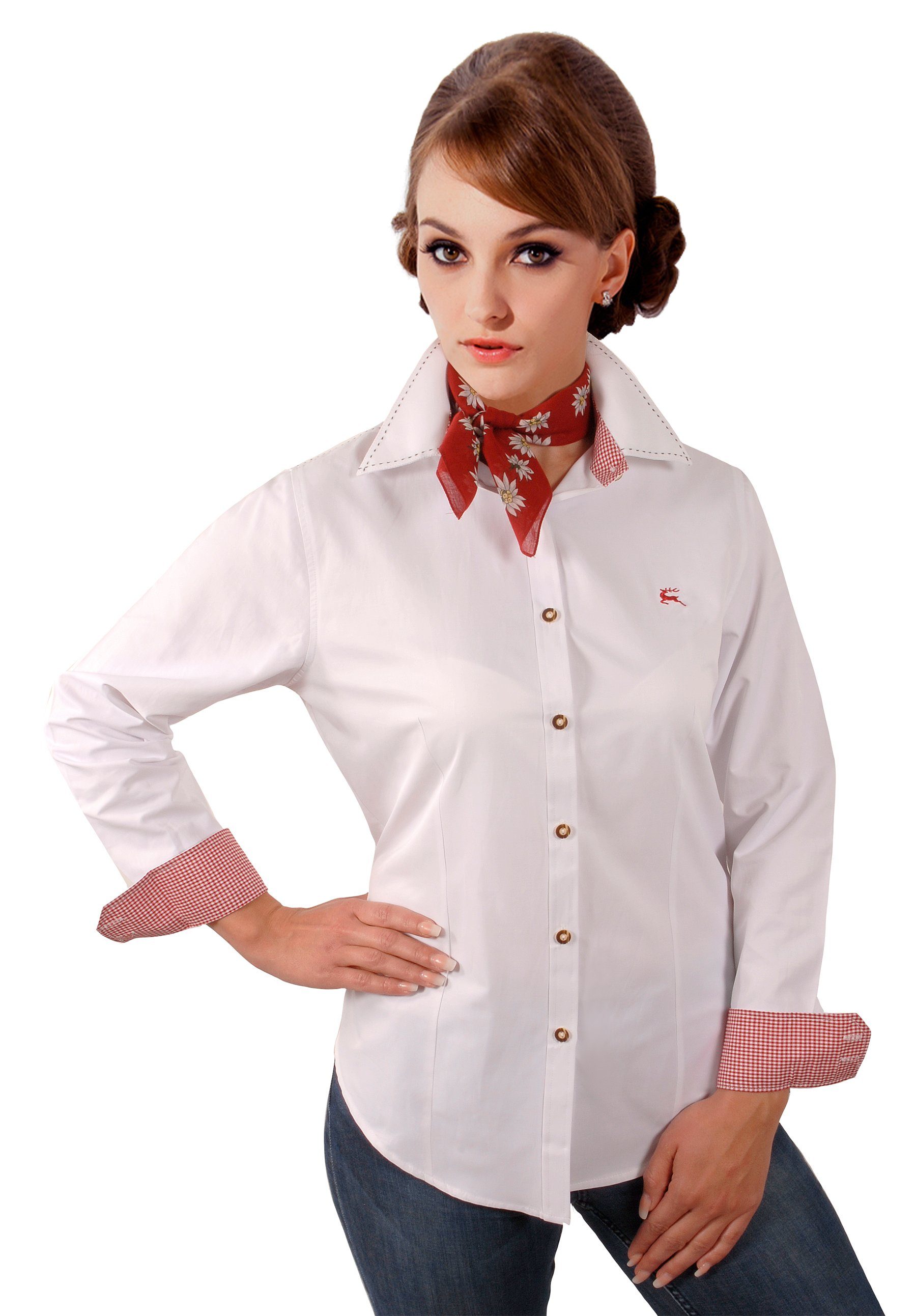 Moschen-Bayern Trachtenbluse Trachtenbluse Damen Bluse Damenbluse Langarm H günstig online kaufen