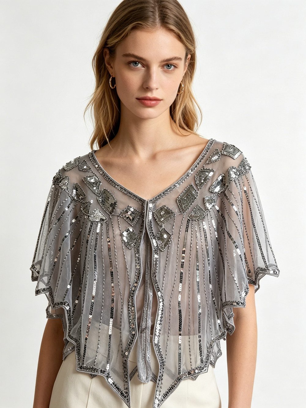 Zaewry Modeschal Stola Damen Festlich Schal Cape Schultertuch Ärmellos Bolero, Strickjacke für Hochzeit Braut Abendkleid Brautkleid Sommer