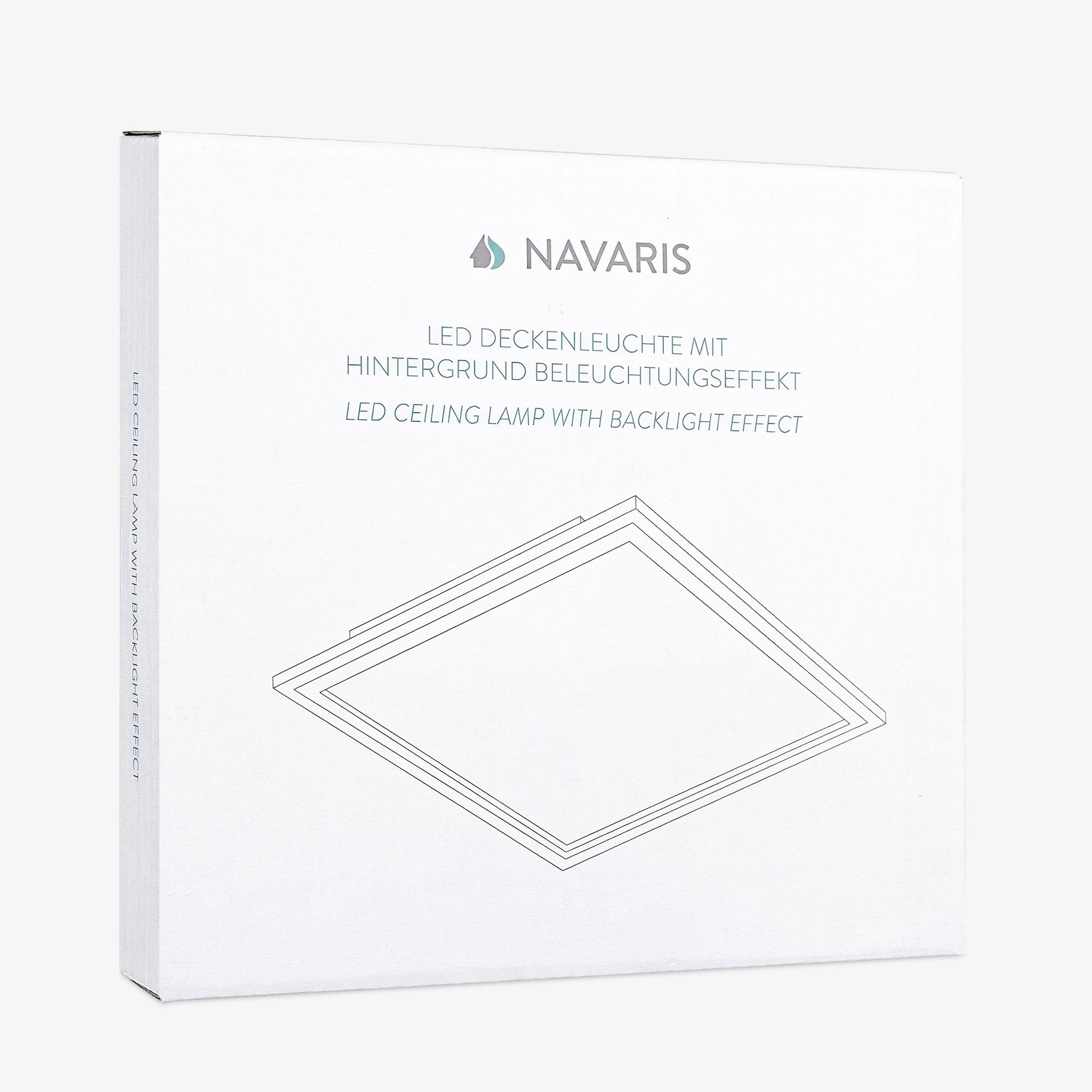 Navaris LED Deckenleuchte, LED Watt fest - 18 integriert, LED ultra Hintergrundbeleuchtung mit Deckenlampe flach 