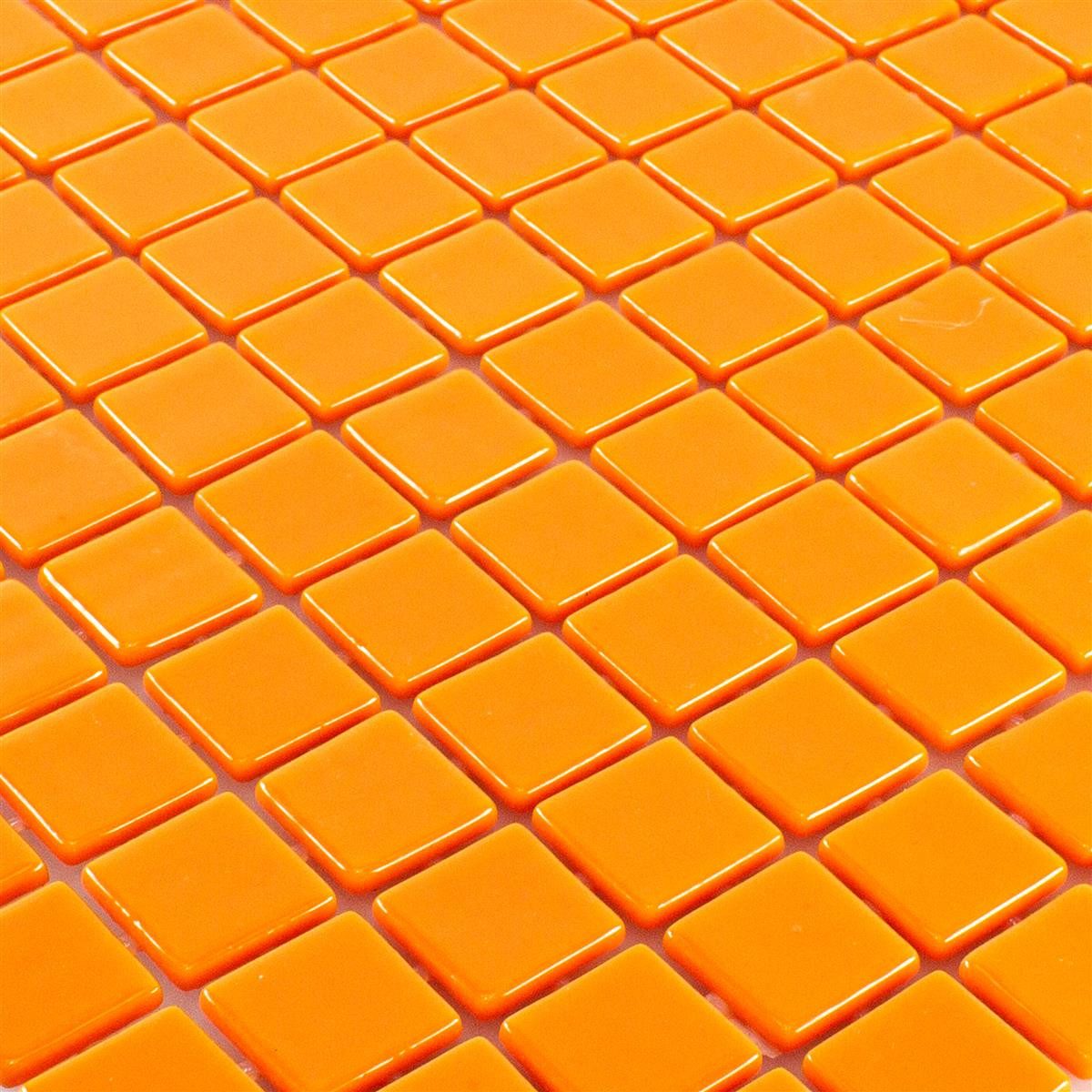 Mosafil Mosaikfliesen Glas Pool Schwimmbad Mosaik Pixley Orange, Glas-Ecoglas 31.600x31.600, orange, Eco Glas - Punktverklebt - Frostsicher - Wasserdicht - Wasserfest