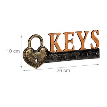 relaxdays Schlüsselbrett 4 x Schlüsselbrett Keys