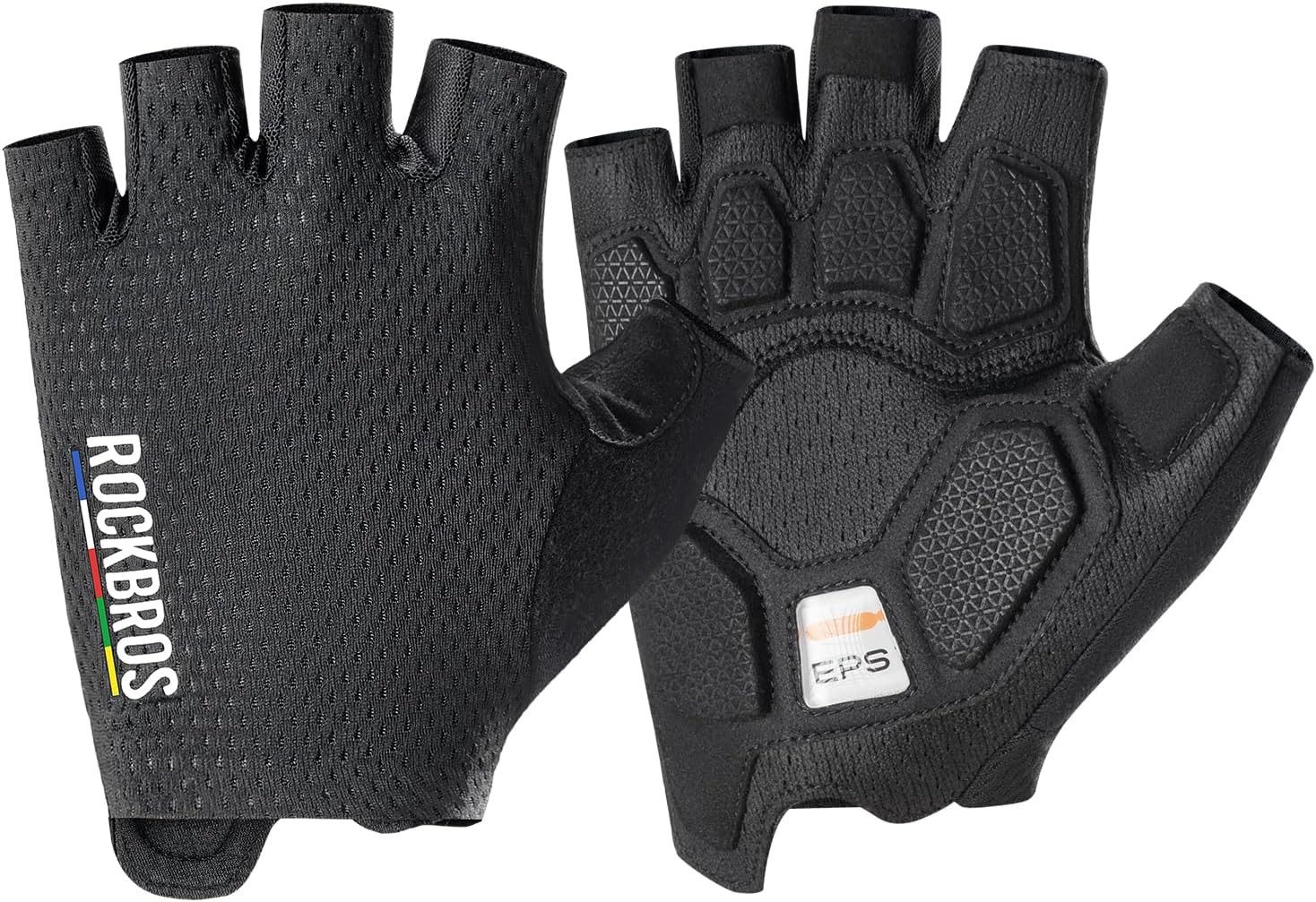 ROCKBROS Fahrradhandschuhe Halbfinger Radhandschuhe SBR-Polsterung rutschfest für MTB & Rennrad