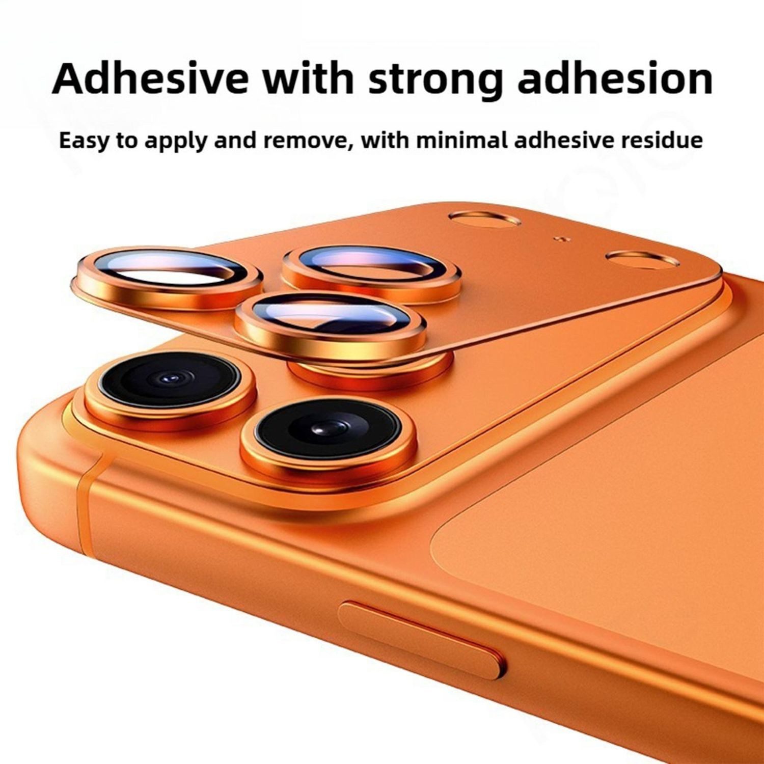 Wigento Handyhülle Für Apple iPhone 17 Pro Kamera Full Schutzring Aluminium Orange, Aluminiumlegierung, hohe Lichtdurchlässigkeit, Anti-Fingerprint – Bild 5 von 5