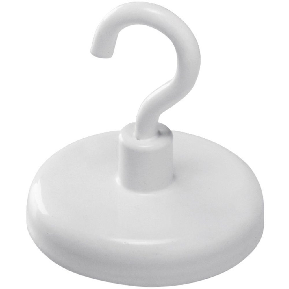 Thumbnail - magnetoplan® Magnet magnetoplan Hakenmagnet 36 mm rund, mit Haken Weiß 1 St. 52636