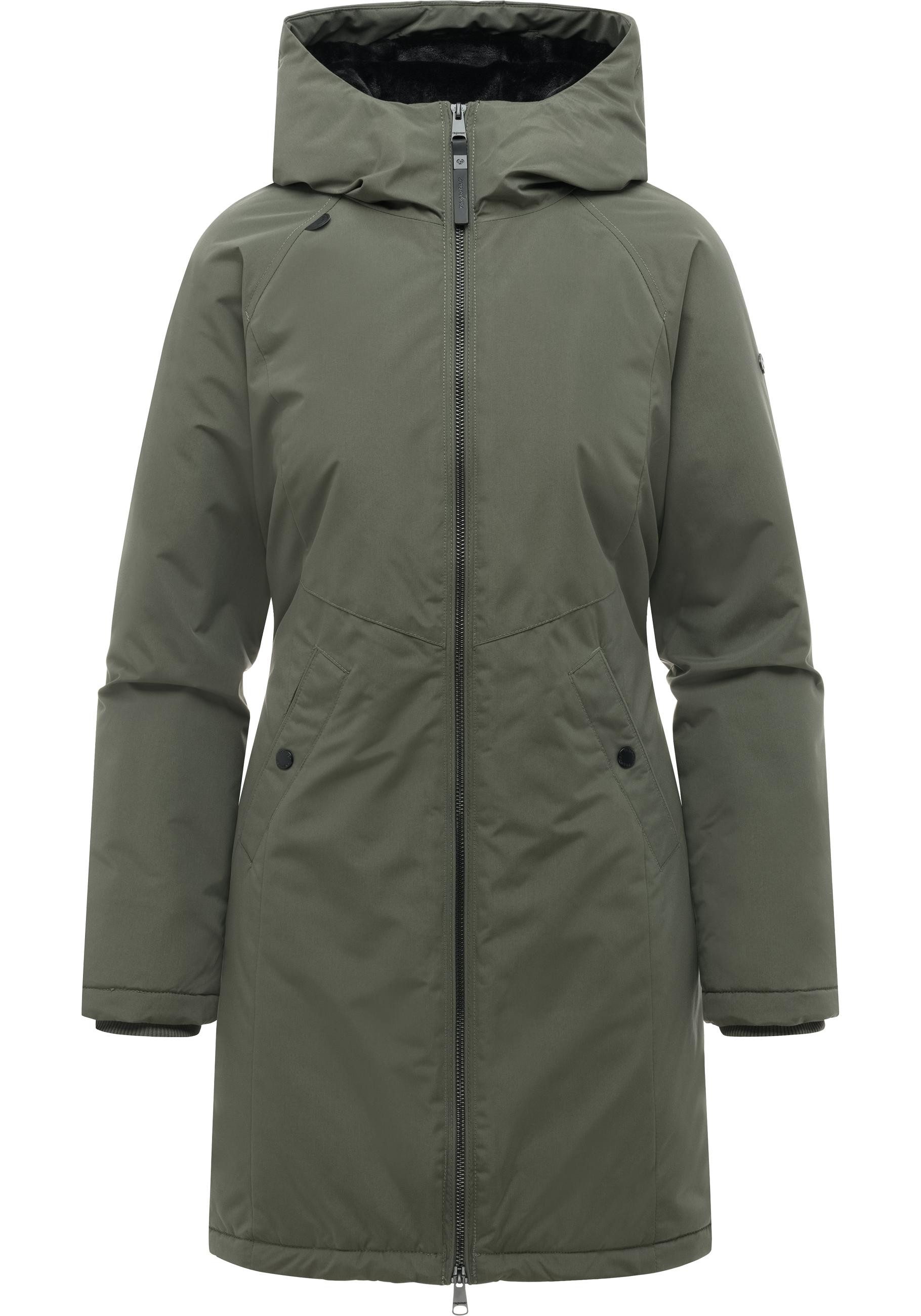 Ragwear Funktionsmantel Nasima Y Leichter Wintermantel Parka mit Kapuze, wasserdicht