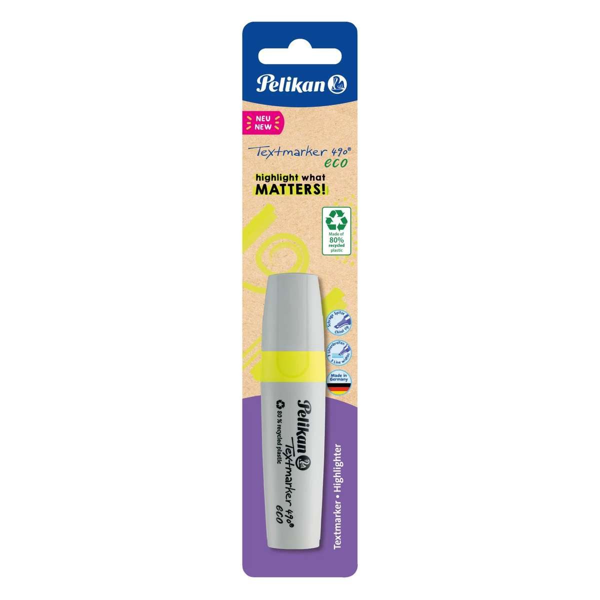 Pelikan Marker Pelikan Textmarker 490 eco Marker 1 Stück(e) Meißel Gelb