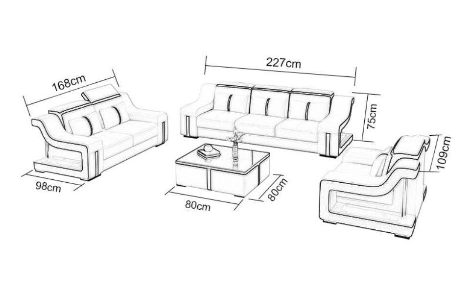 Graue JVmoebel Sofagarnitur, Made Sofa Polster Europe 3+1+1 Sofa Relax Couch Multifunktions in