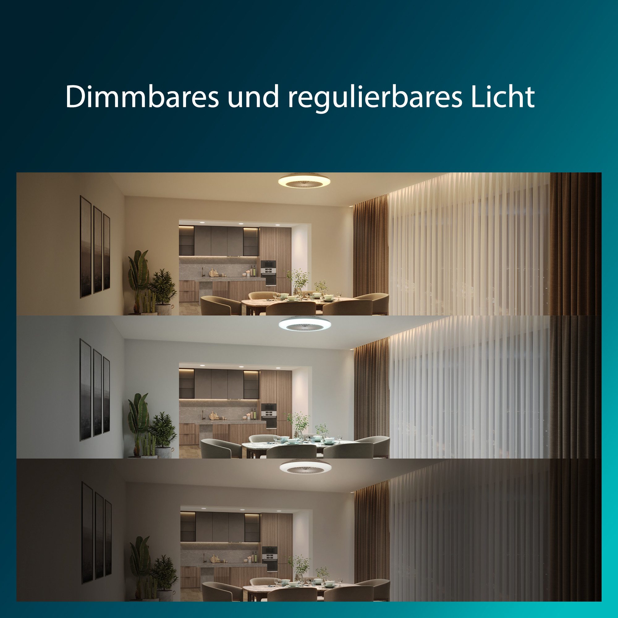 Philips LED Deckenleuchte Deckenventilator Amigo 20W+42W 49cm weiss, Abschaltautomatik, CCT - über Fernbedienung, Dimmer, Dimmfunktion, Farbsteuerung, Farbwechsel, Fernbedienung, Infrarot inkl., Ventilatorfunktion, dimmbar über Fernbedienung, mehrere Helligkeitsstufen, LED fest integriert, warmweiß - kaltweiß, inkl. Fernbedienung