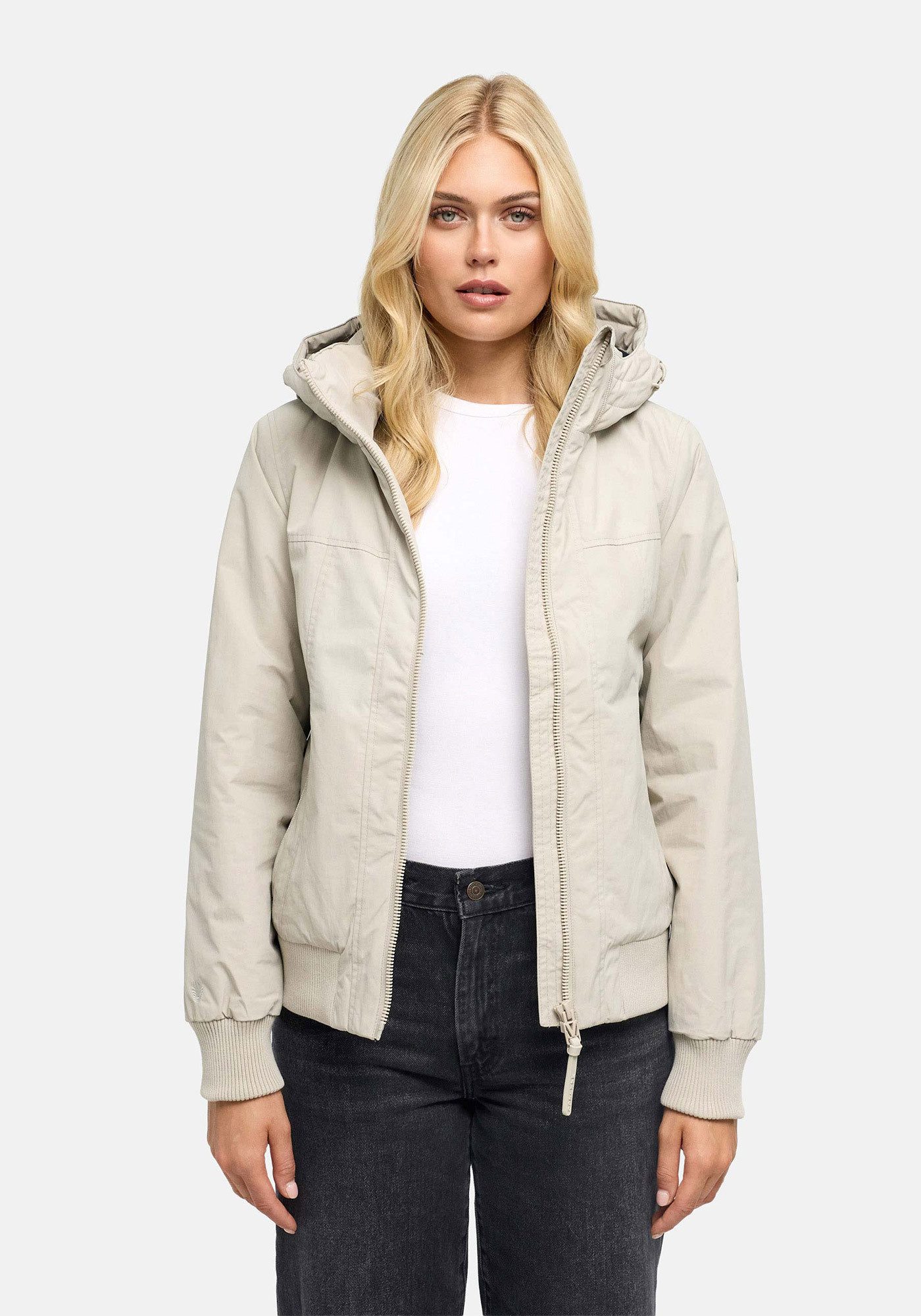 Marikoo Winterjacke Mooni 16 Gefütterte Übergangsjacke mit Kapuze und Kordelzug