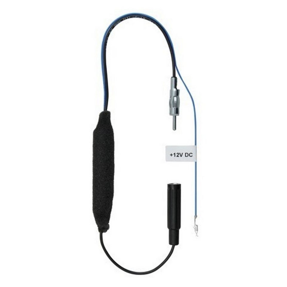 AIV Universal Antennen-Verstärker AM FM UKW Audio- & Video-Kabel, DIN,  DIN-Stecker, für Auto-Radio mit DIN Antennen-Anschluss, DIN 150 Ohm