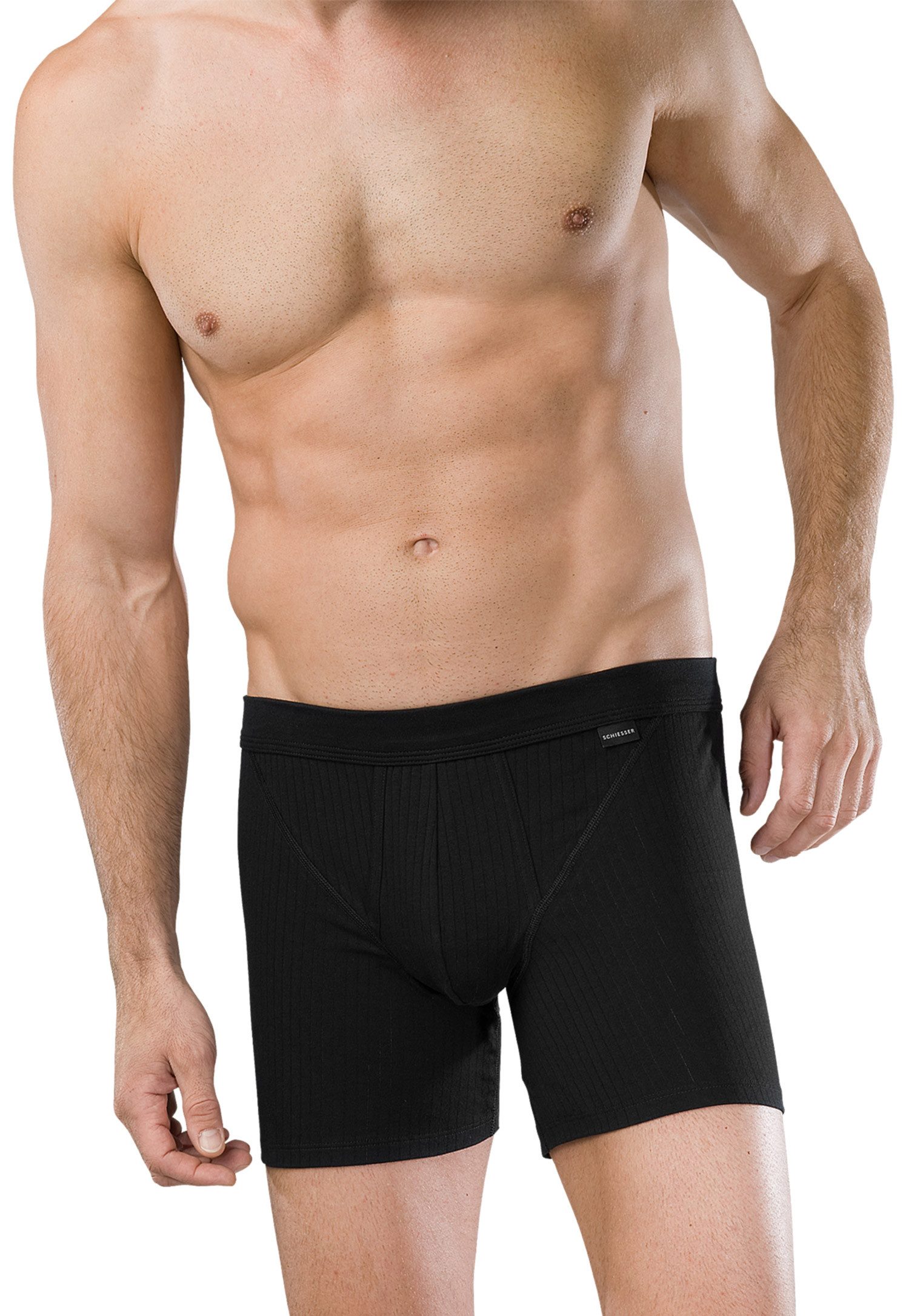 Schiesser Boxershorts Cotton Essentials Authentic (Packung, 4-St) Herren Shorts im Doppelpack