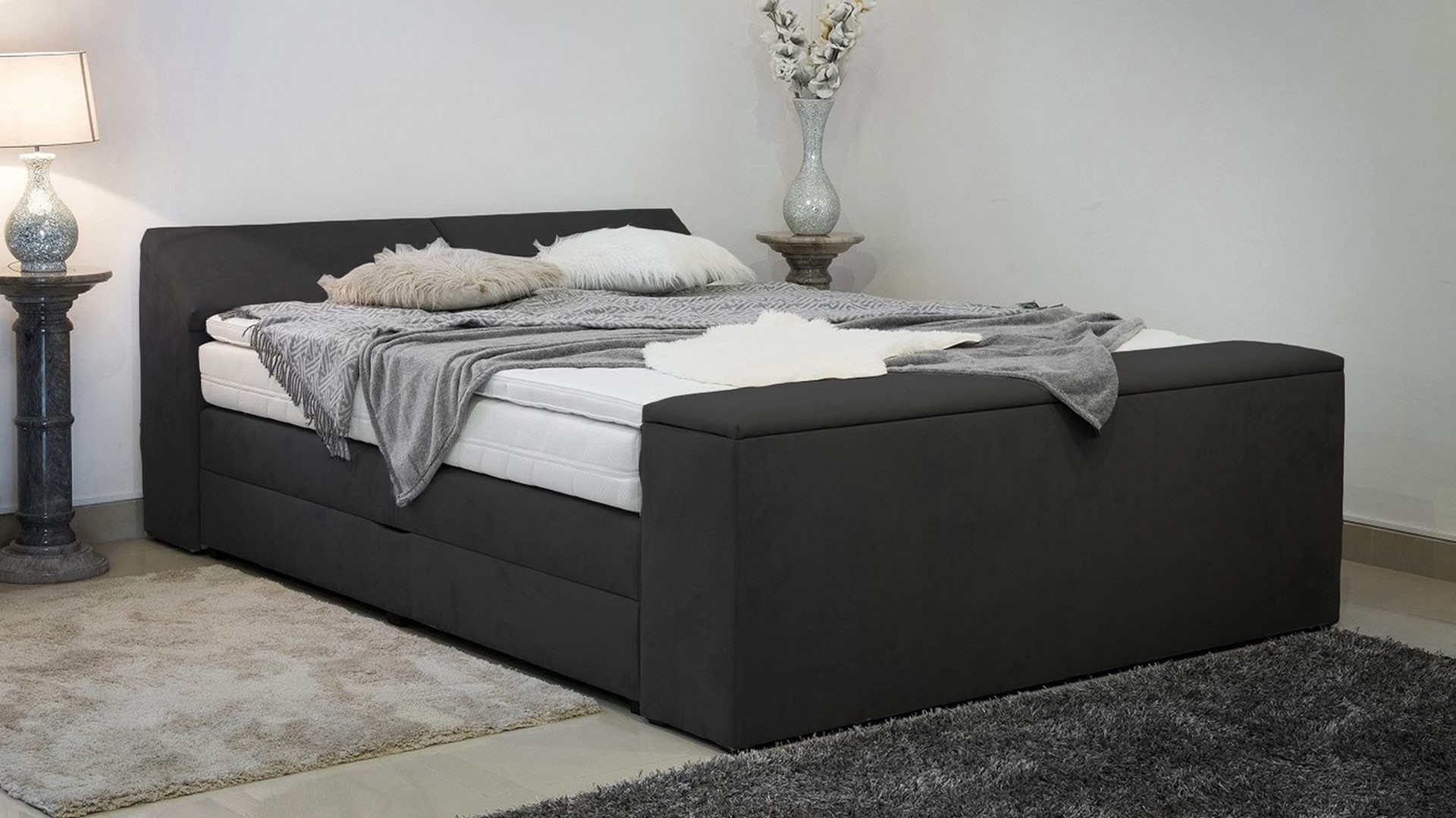 PAARA Boxspringbett Dubai mit Bettkasten Kopfteil günstig online kaufen