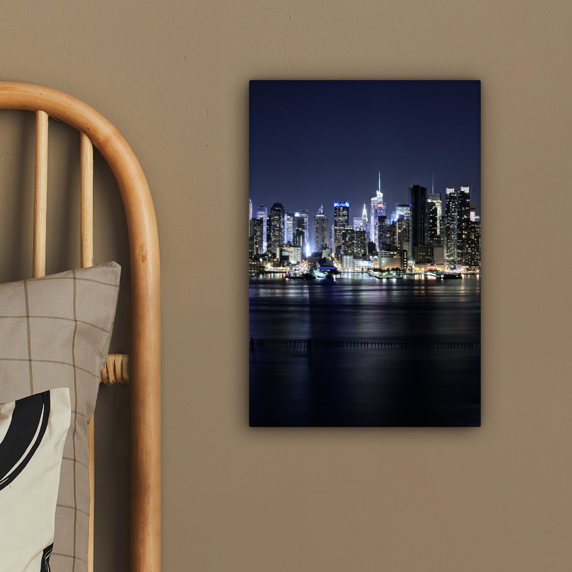 OneMillionCanvasses® Leinwandbild New York - Licht - Skyline, Fotodruck (1 St), Wandbild, Deko Schlafzimmer Wohnzimmer Flur 20x20 cm – Bild 4 von 5