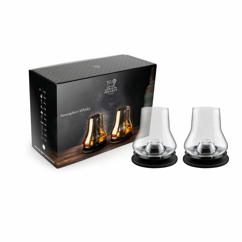 PEUGEOT Whiskyglas Whisky Verkostungsset 2er Set Стаканы для виски mit Kühlsockel Untersetzer