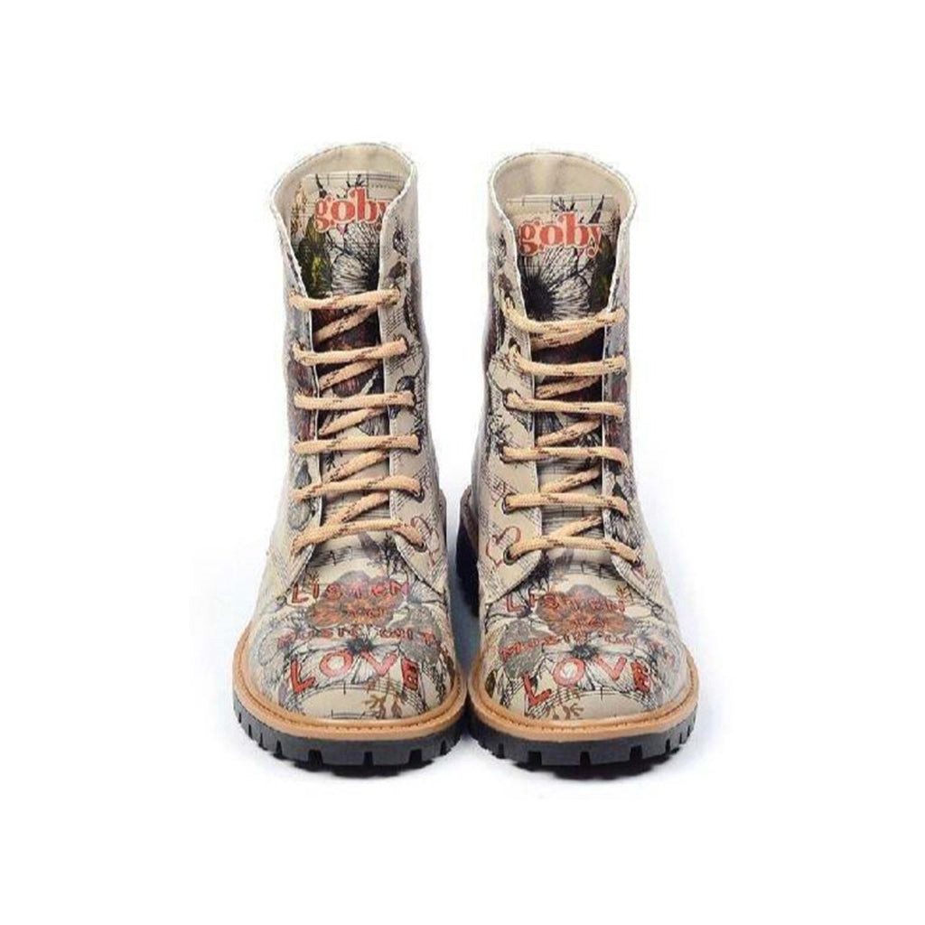 LaMarta Damenstiefel beige Vegan, Musiclover, Schnürboots, günstig online kaufen