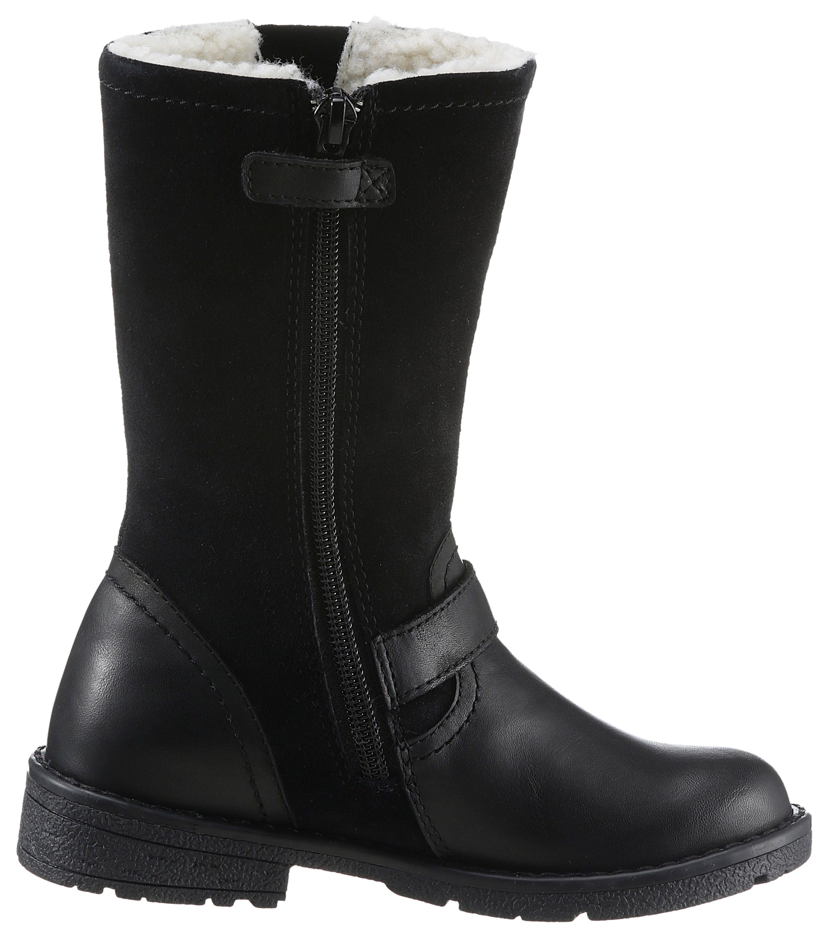 HEIDI-TEX Pferdemotiv schwarz weit WMS: mit Strass-Steinchen Winterstiefel aus Lurchi