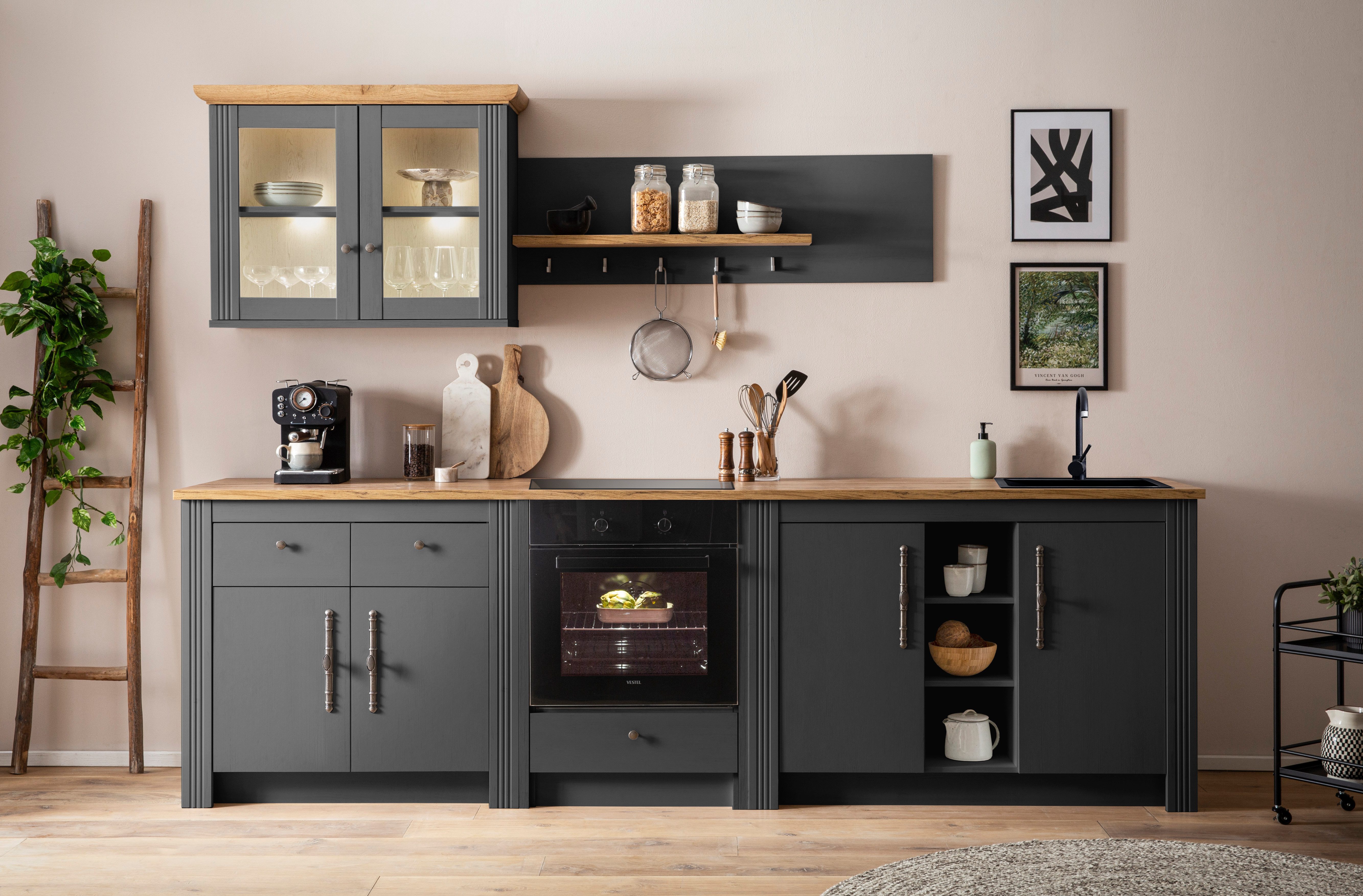 KOCHSTATION Küchenzeile KS-Westminster, Pantryküche im Landhaus Stil, hochw günstig online kaufen