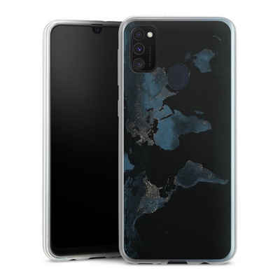 DeinDesign Handyhülle Weltkarte Landkarte Nacht Nightlight Worldmap, Samsung Galaxy M30s Slim Case Silikon Hülle Ultra Dünn Schutzhülle