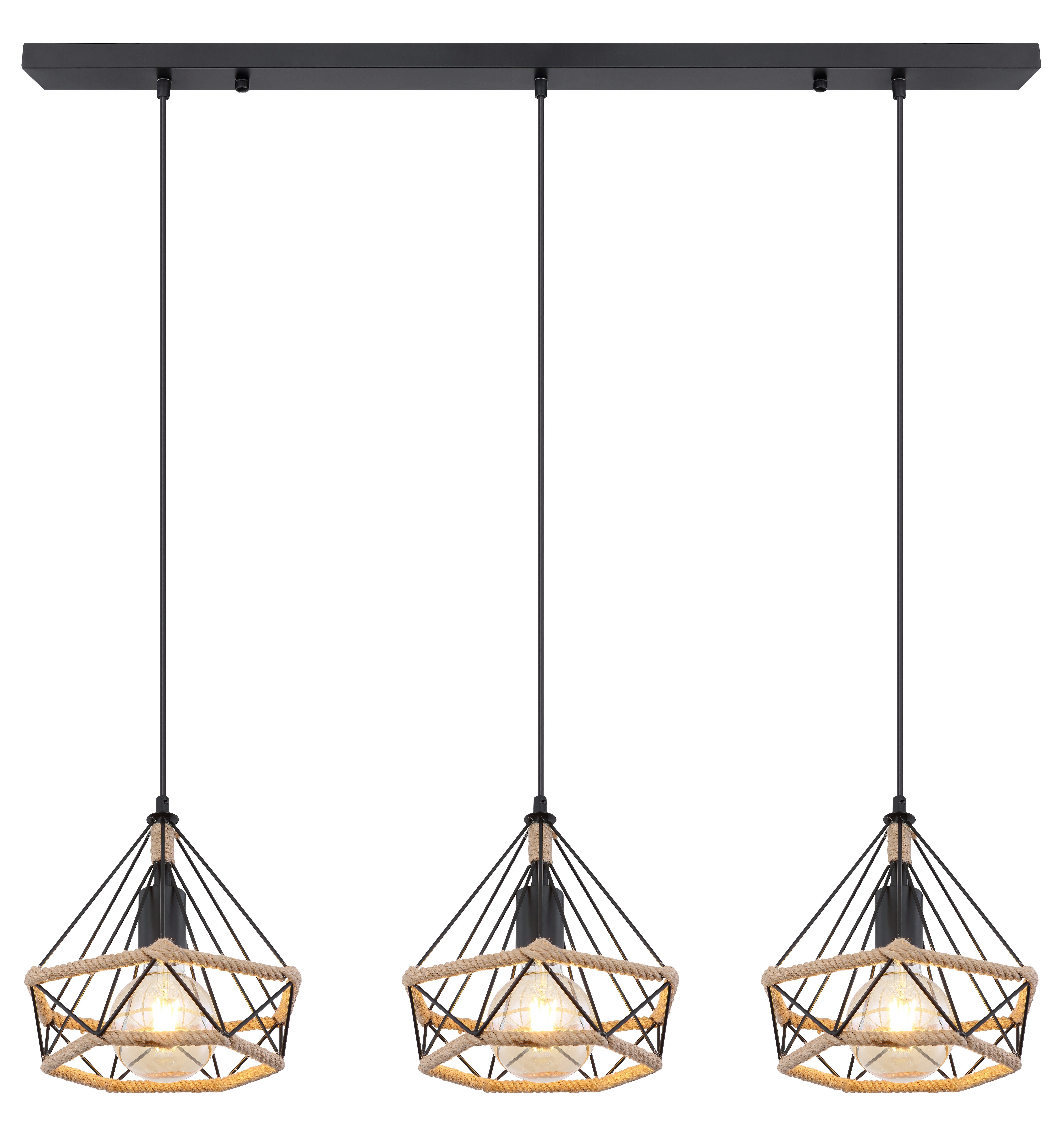 GLOBO LIGHTING Hängeleuchte ULLEU, ohne Leuchtmittel, Hängelampe/Pendelleuchte/Esszimmer/Wohnzimmer/Esstisch