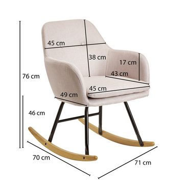 KADIMA DESIGN Schaukelstuhl Gemütlicher Stuhl: Skandinavisches Design, kompakte Größe
