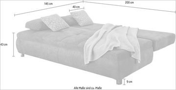 Jockenhöfer Gruppe Schlafsofa Antonio, Bettfunktion und Bettkasten, Wellenfederung für Sitzen und Liegen