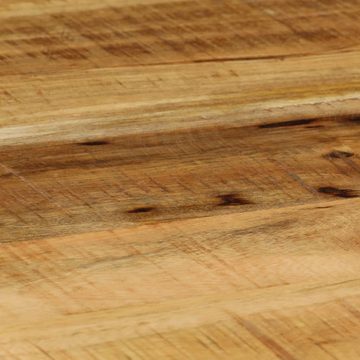 furnicato Couchtisch Oval Raues Mango-Massivholz und Stahl 100 cm