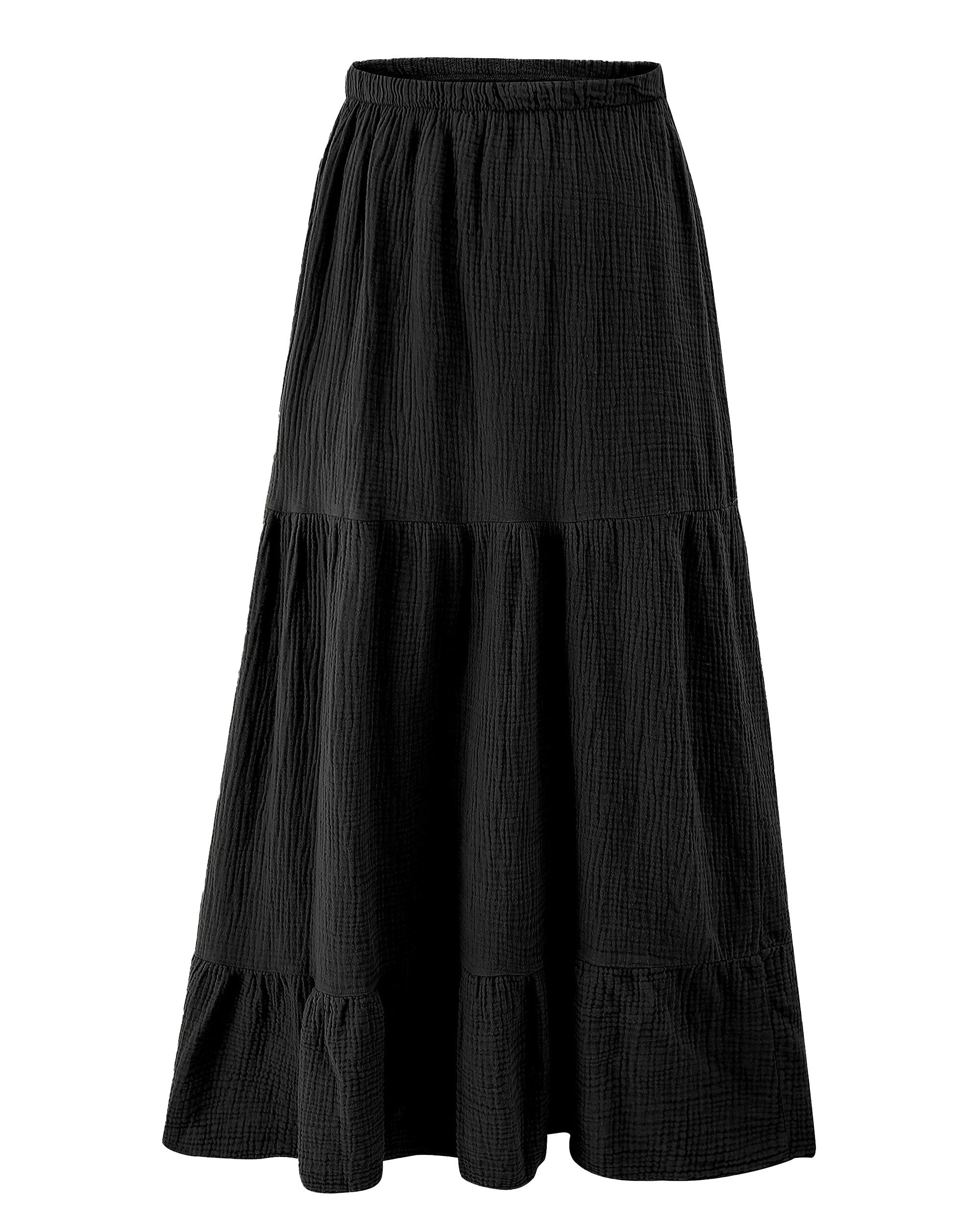 SASSYCLASSY Maxikleid Langer Musselin Rock mit günstig online kaufen