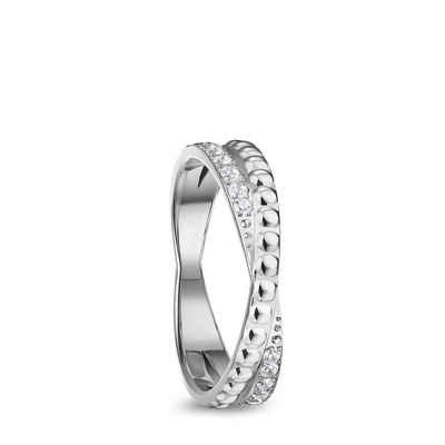 Bering Fingerring Arctic Symphony Innenring Breit Edelstahl mit Zirkonia 588-17-X2