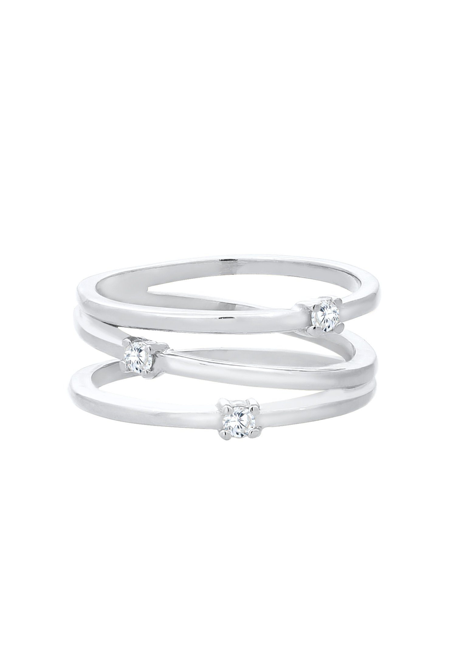 Elli Fingerring Wickelring Zirkonia Filigran 925 Silber