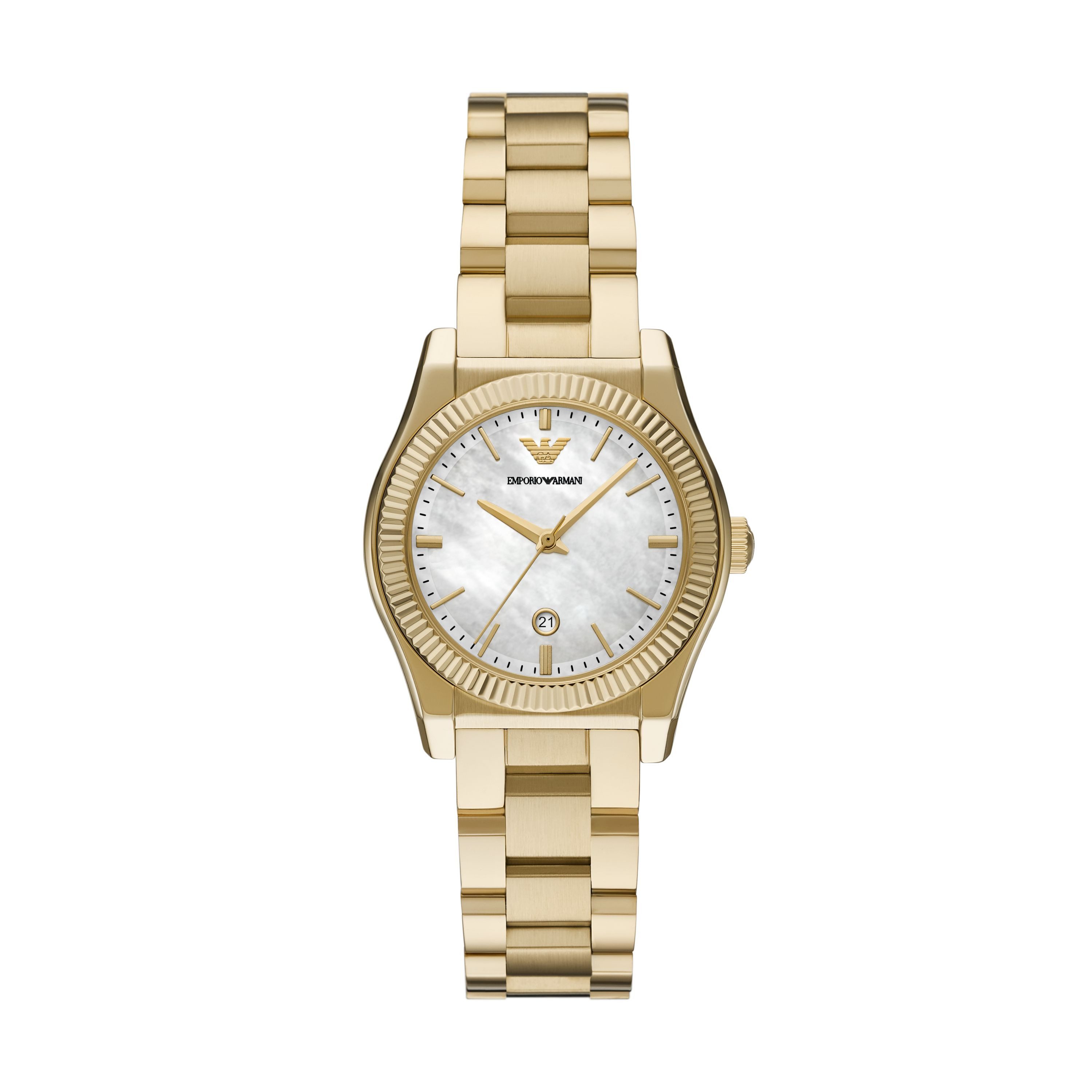 Emporio Armani Quarzuhr AR11793, Armbanduhr, Damenuhr, Edelstahlarmband, analog, Tag