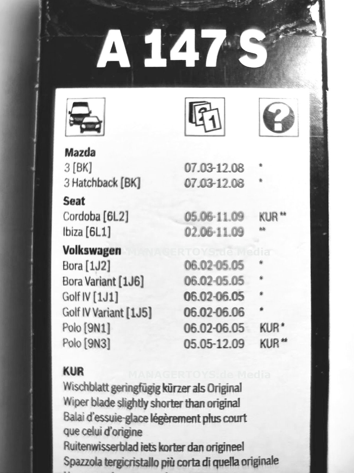 Bosch Automotive Scheibenwischblätter AEROTWIN A 147 S AM460S Scheibenwischer Wischerblätter Set 3397014147
