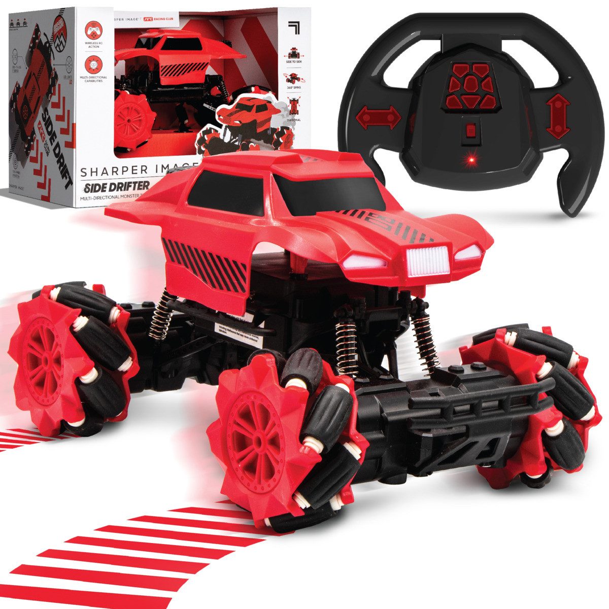 Rössler Spielzeug-Monstertruck SHARPER IMAGE Spielauto Monstertruck Side Drifter rot/schwarz