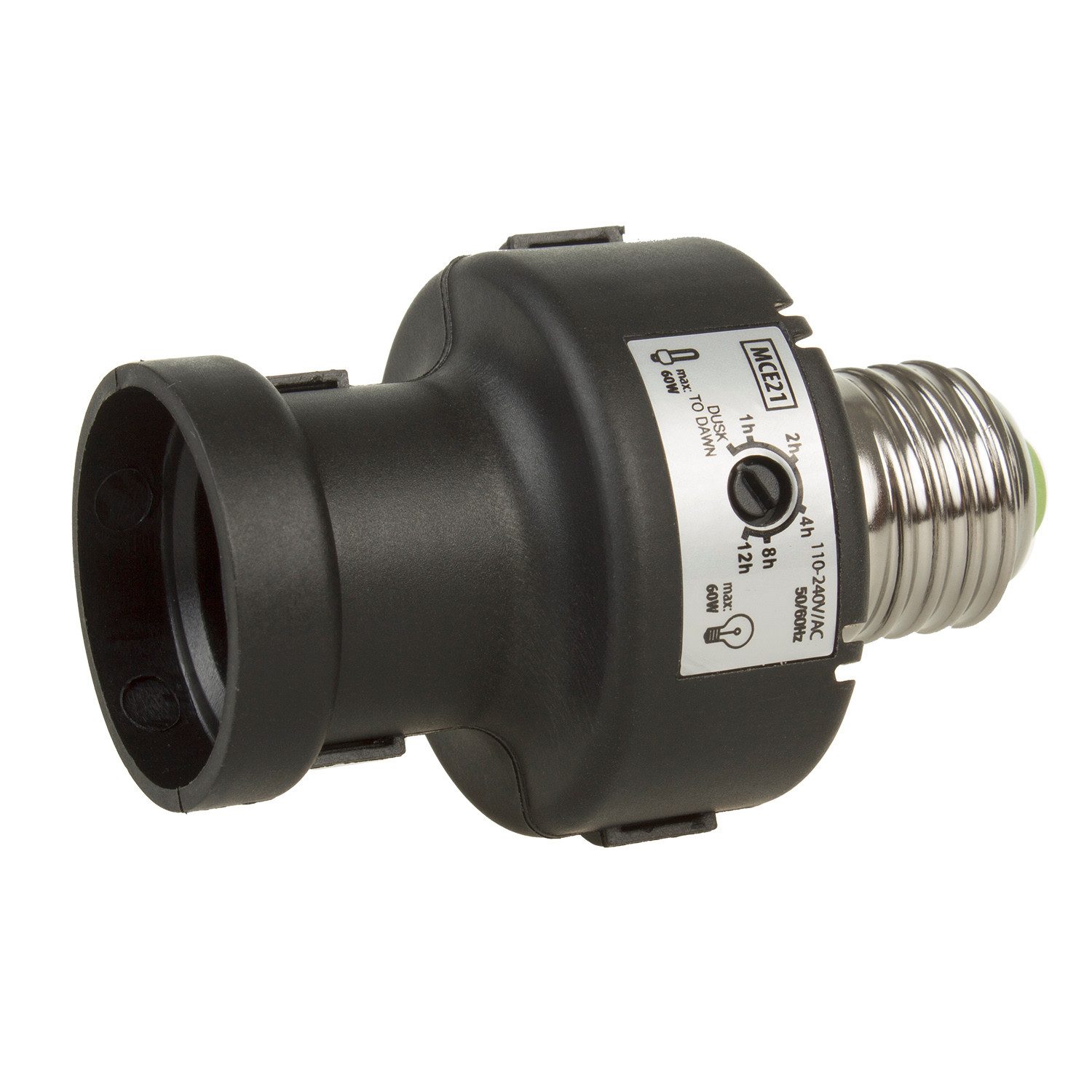 Maclean Lampenfassung MCE21 E27 Lampenfassung mit Dämmerungssensor & Timer 100W, (1-St), Automatische Lichtsteuerung für Flur, Keller und Garage – Bild 4 von 5