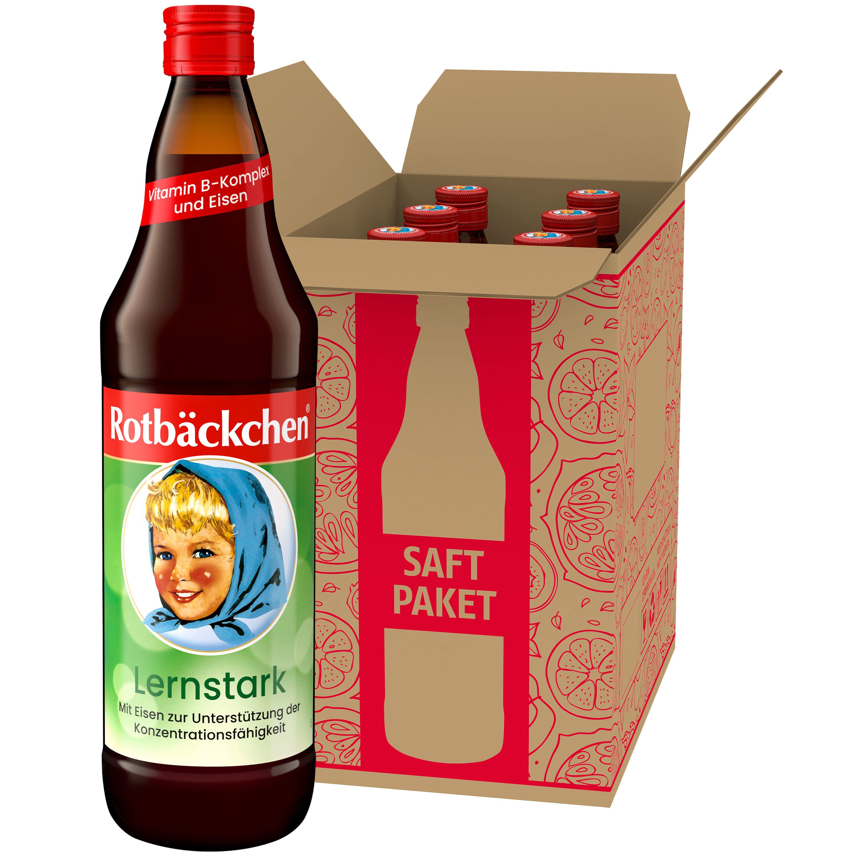Haus Rabenhorst Saft ROTBÄCKCHEN Lernstark 6er Pack (6 x 700 ml), 700 ml